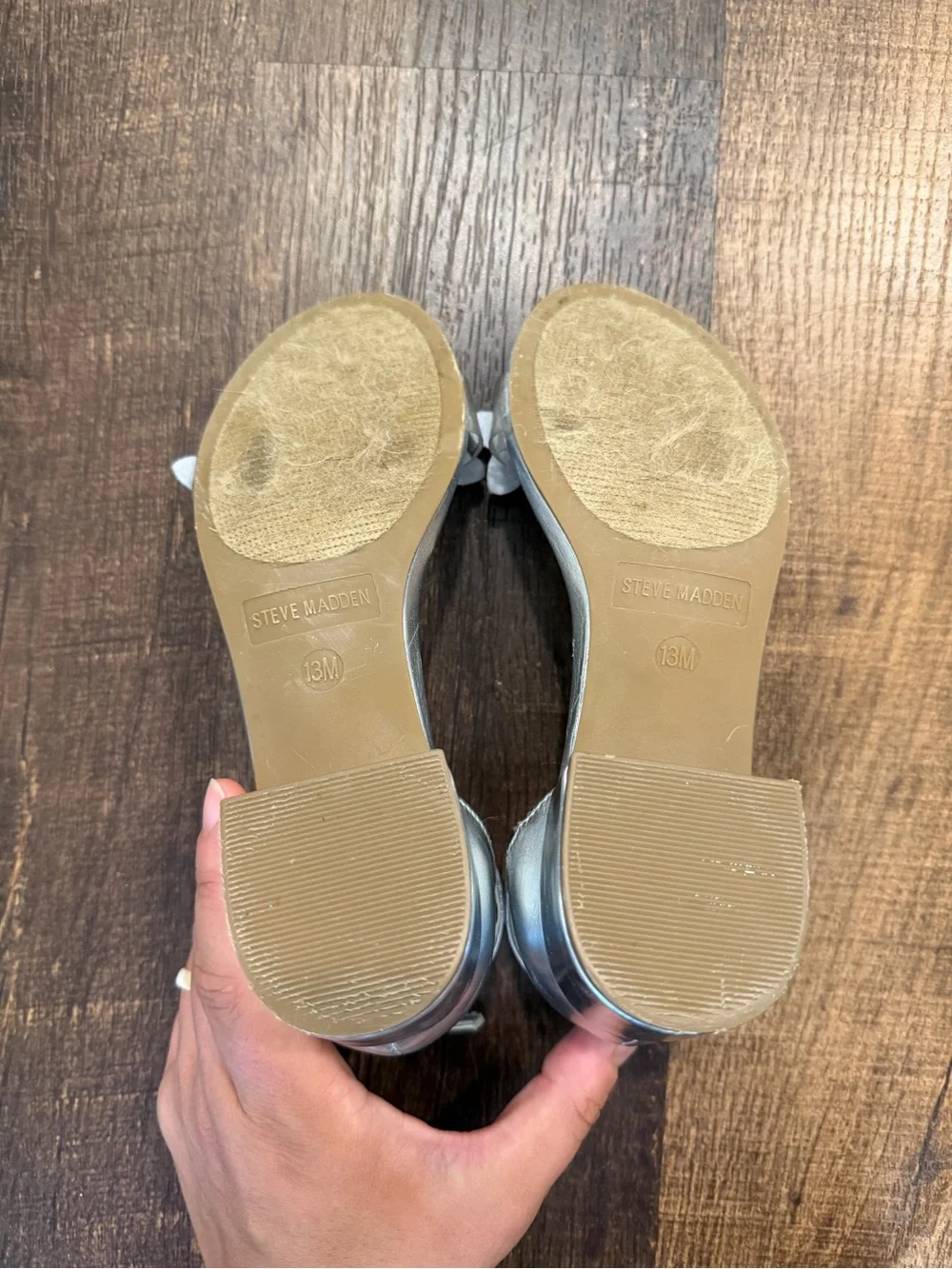 Steve Madden Silver Floral Ankle-Strap Sandals with Rhinestone Flowers